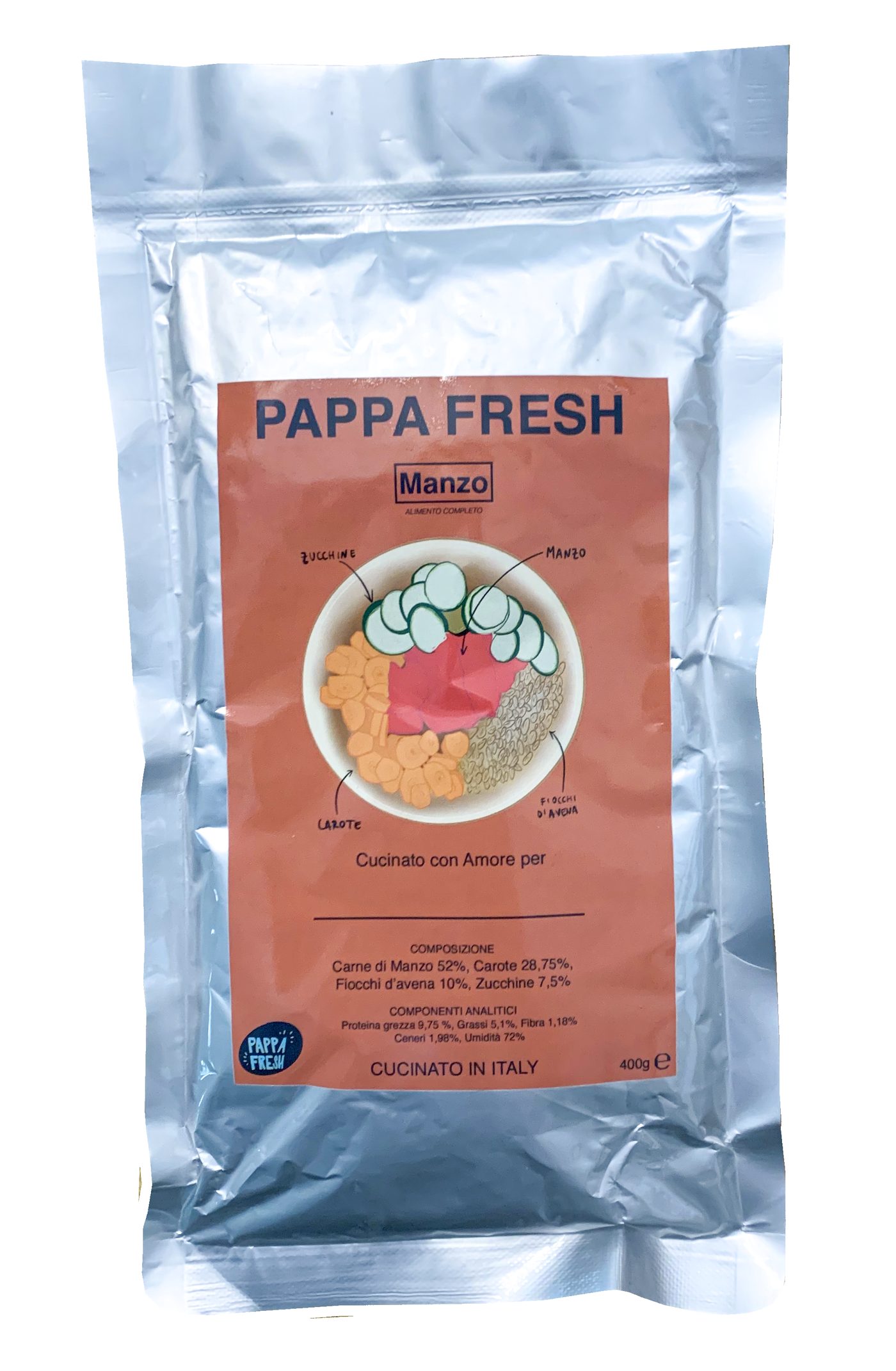 Pappa Fresh Manzo — cibo fresco per cani a proteina unica di manzo